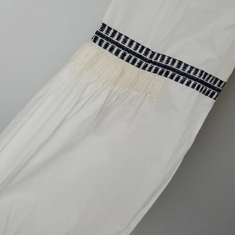 Tory Burch Aubrey Embroidered Tunic Dress Puff Sleeve Cotton Size 6 Romantic Top